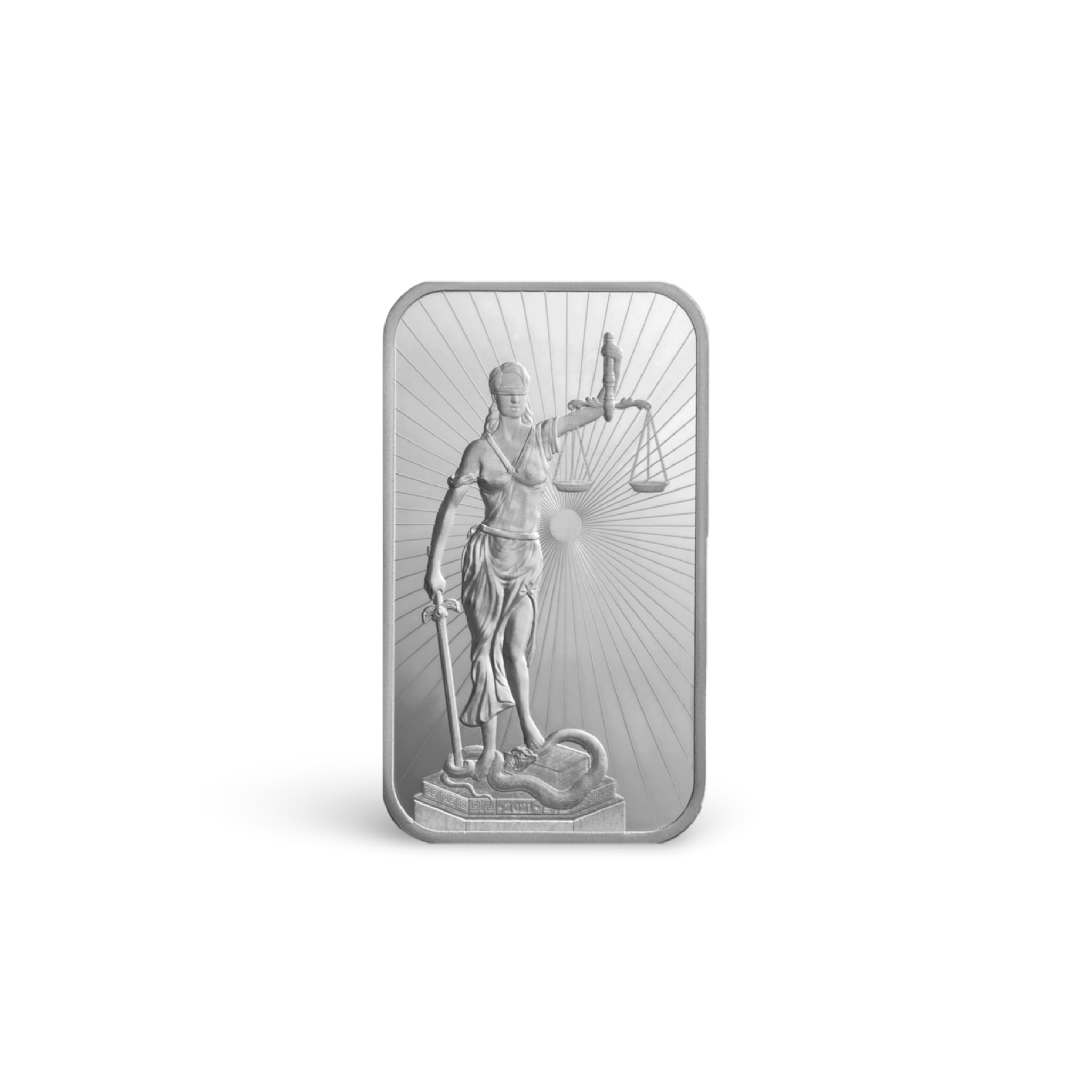 The Lady Justice 1oz Kinesis Silver Bar